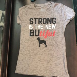 BU Tee-camo effect look. Medium but can fit small